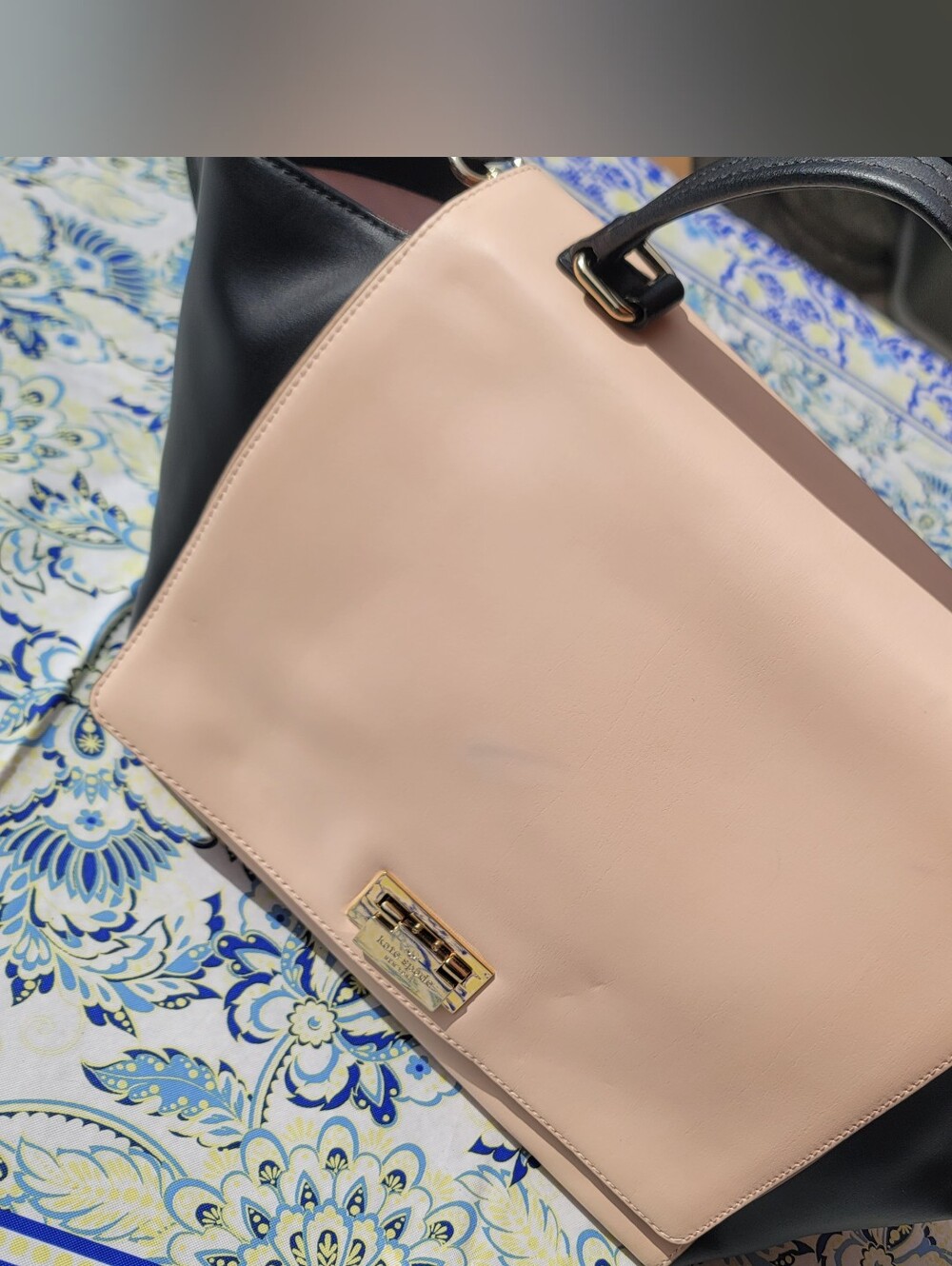 Kate Spade Magnolia Way Large Leather Colorblock Satchel With Strap - Picture 7 of 16
